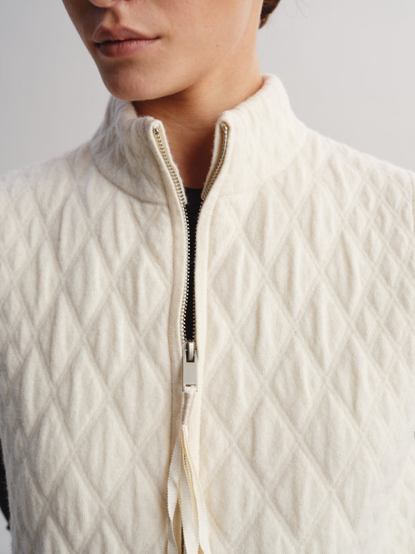 Diamond Quilted Wool Vest