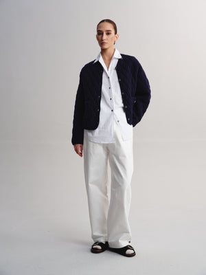 Diamond Quilted Cropped Jacket