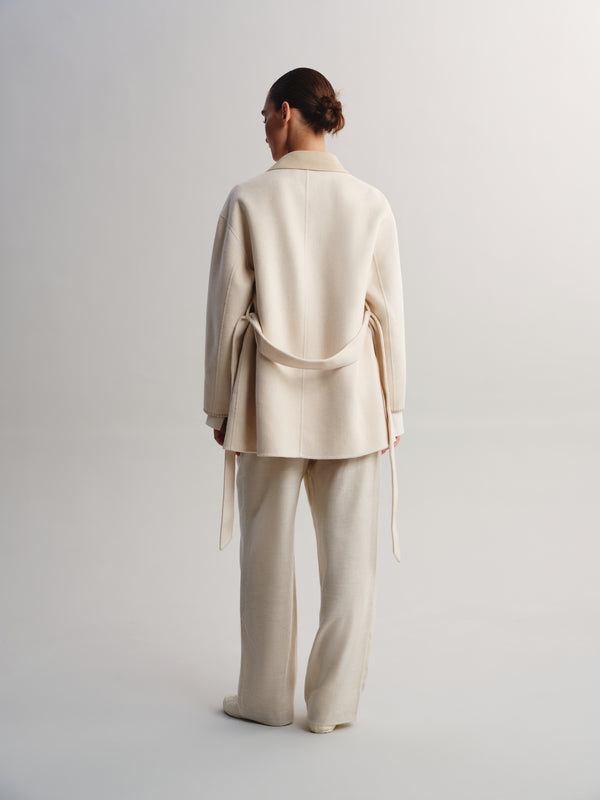 Wool-Cashmere Blend Belted Coat