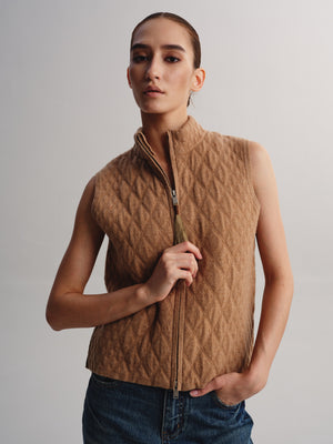 Diamond Quilted Wool Vest
