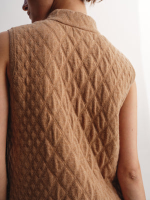 Diamond Quilted Wool Vest