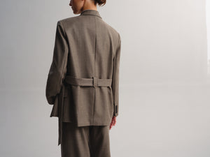 Wrap-Tie Wool Blazer