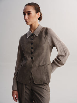 Embroidered Collar Knit Blouse