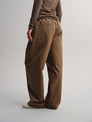 Embroidered Hem Wide-Leg Pants