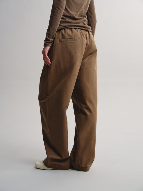 Embroidered Hem Wide-Leg Pants