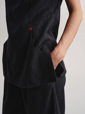 Embroidered Sleeveless Top