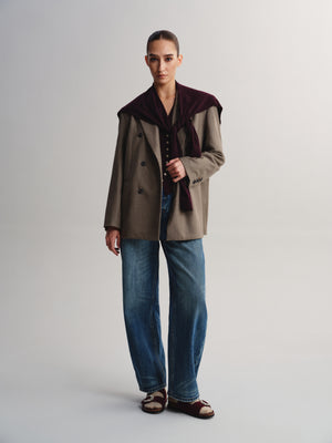 Removable Shawl Merino Wool Cardigan