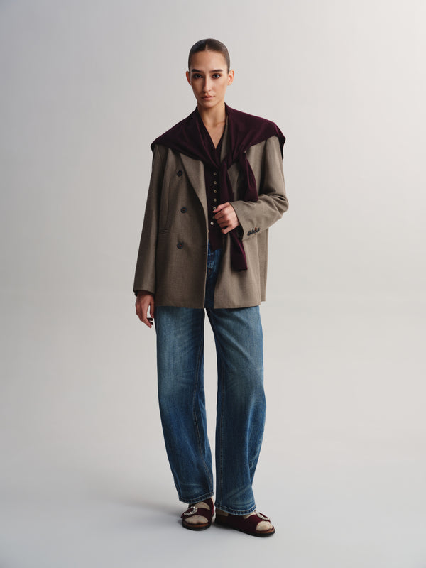 Removable Shawl Merino Wool Cardigan