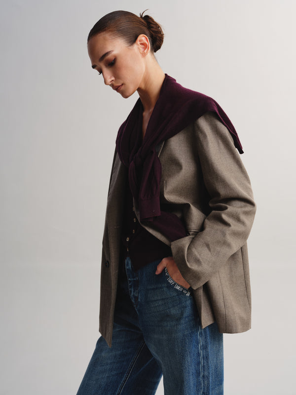 Removable Shawl Merino Wool Cardigan