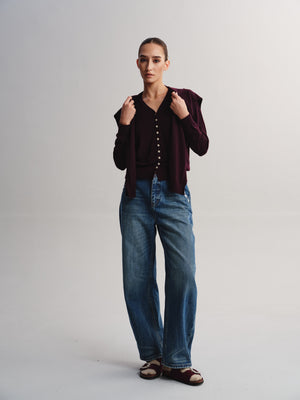 Removable Shawl Merino Wool Cardigan