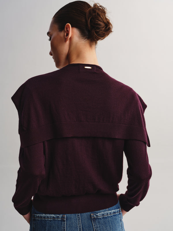 Removable Shawl Merino Wool Cardigan