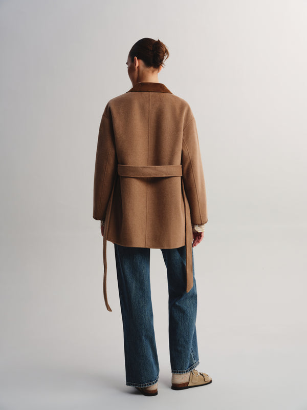 Wool-Cashmere Blend Belted Coat