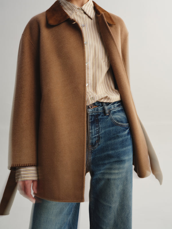Wool-Cashmere Blend Belted Coat