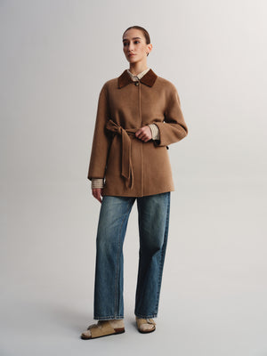 Wool-Cashmere Blend Belted Coat
