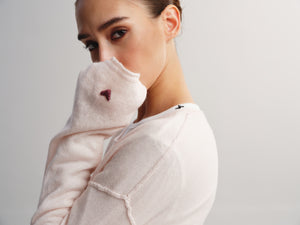 Heart-Embroidered Knit Top