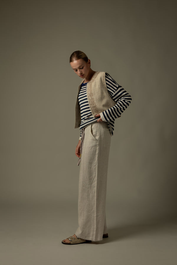 Embroidery Linen Vest