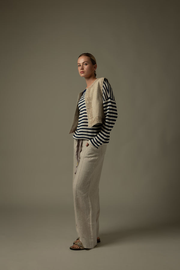 Embroidery Linen Vest