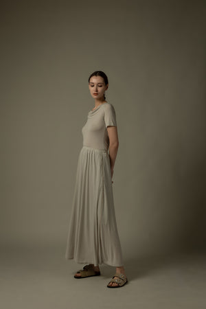 Chain Embroidered Midi Skirt