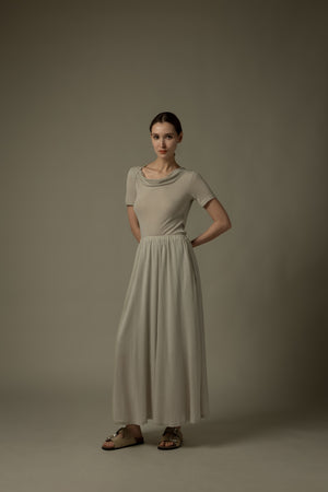 Chain Embroidered Midi Skirt