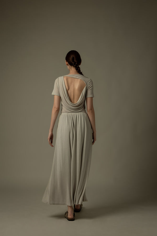 Chain Embroidered Midi Skirt