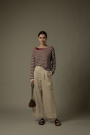 Striped Crew Neck Knit Top