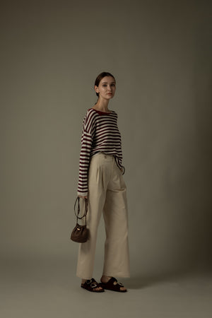 Striped Crew Neck Knit Top