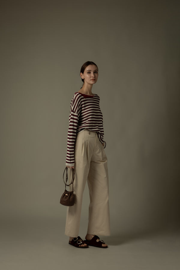 Striped Crew Neck Knit Top