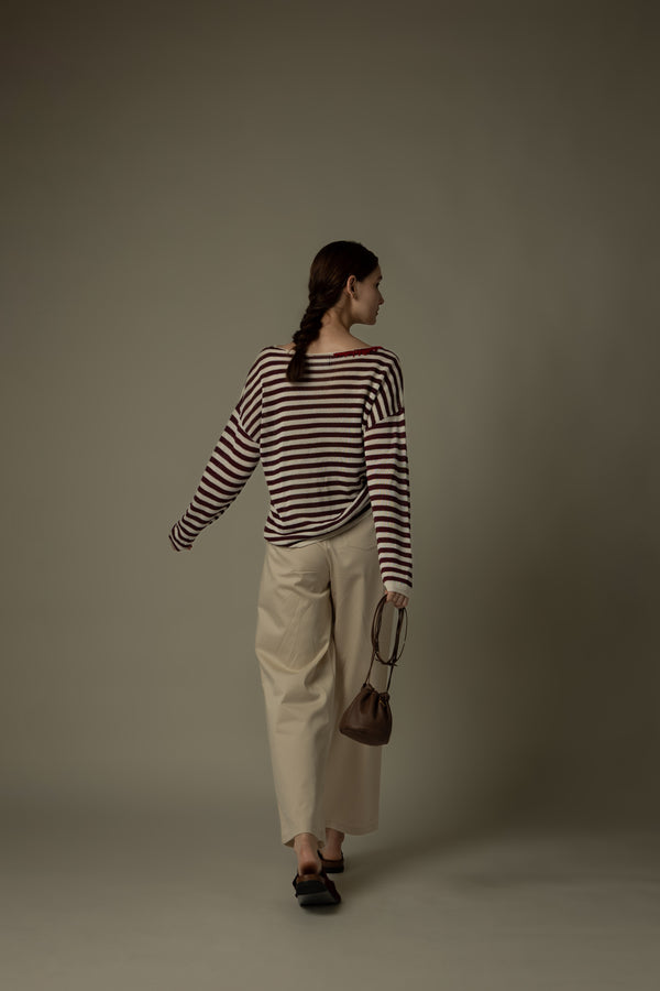 Striped Crew Neck Knit Top