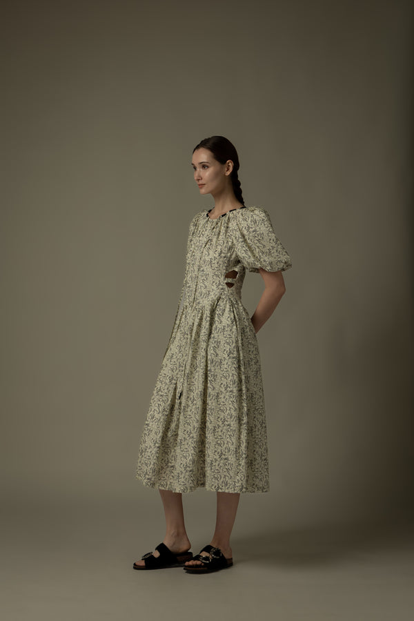 Bubble Sleeve Floral Dress