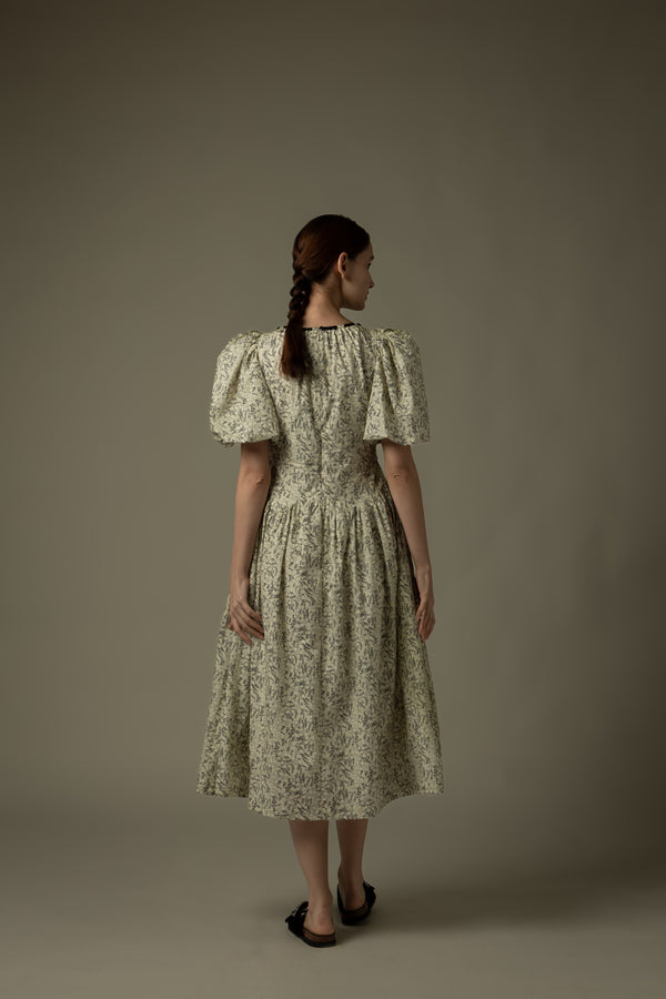 Bubble Sleeve Floral Dress