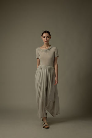 Chain Embroidered Midi Skirt