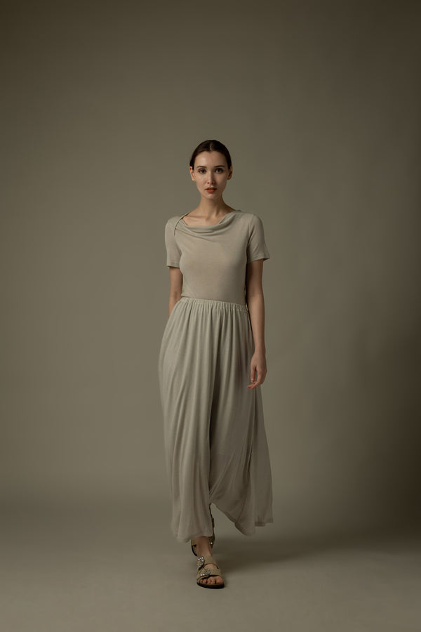 Chain Embroidered Midi Skirt