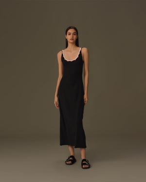 Detailed Neckline Maxi Dress