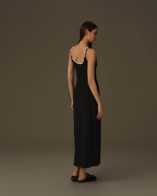 Detailed Neckline Maxi Dress