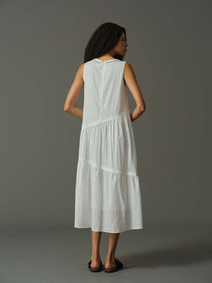 Cutout Neckline Pleated Dress