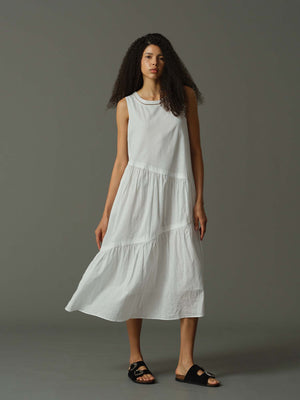 Cutout Neckline Pleated Dress