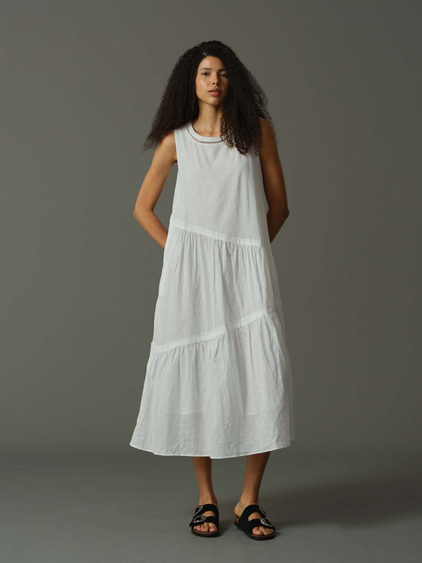 Cutout Neckline Pleated Dress