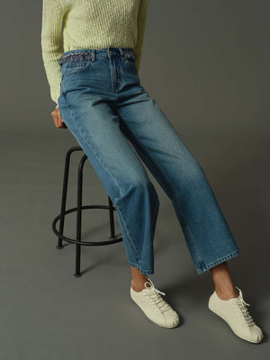 Tassel Fringe Waist Jeans