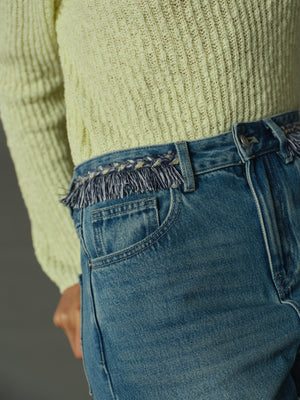 Tassel Fringe Waist Jeans