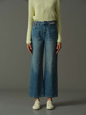 Tassel Fringe Waist Jeans