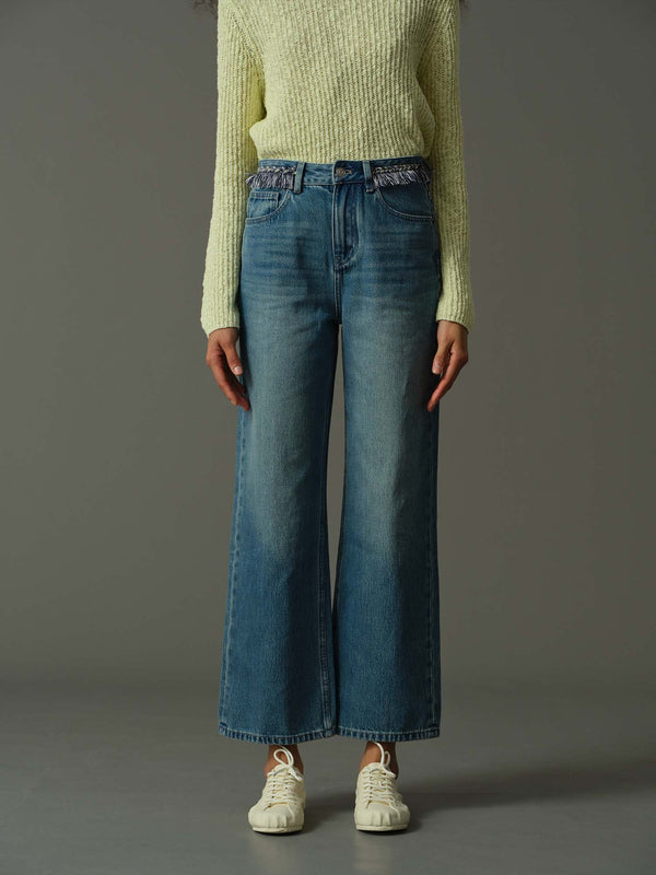 Tassel Fringe Waist Jeans