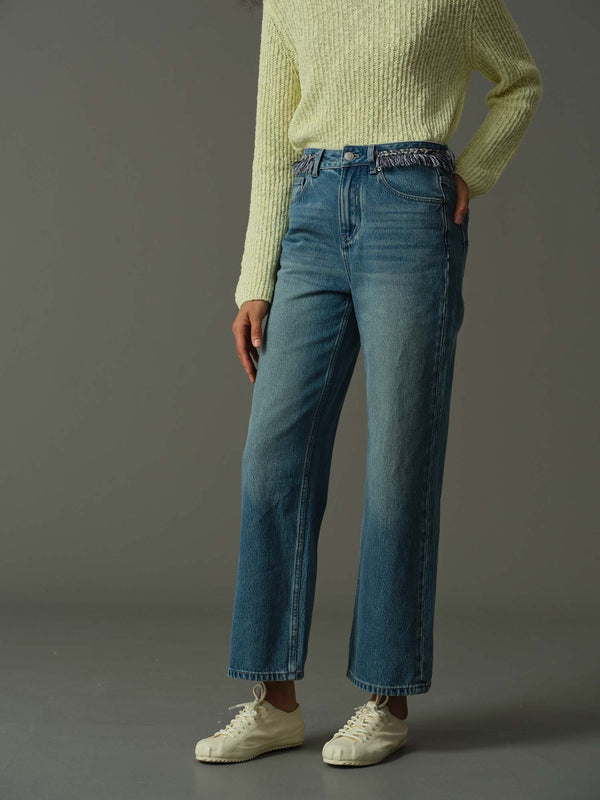 Tassel Fringe Waist Jeans