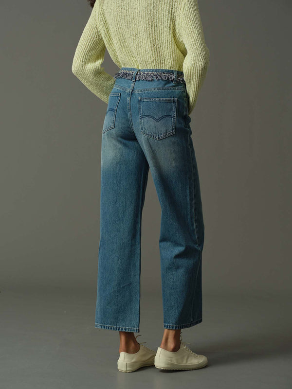 Tassel Fringe Waist Jeans