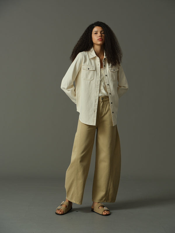 Contrast Stitch Collar Denim Jacket