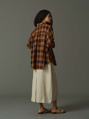 愛心刺繡格紋襯衫