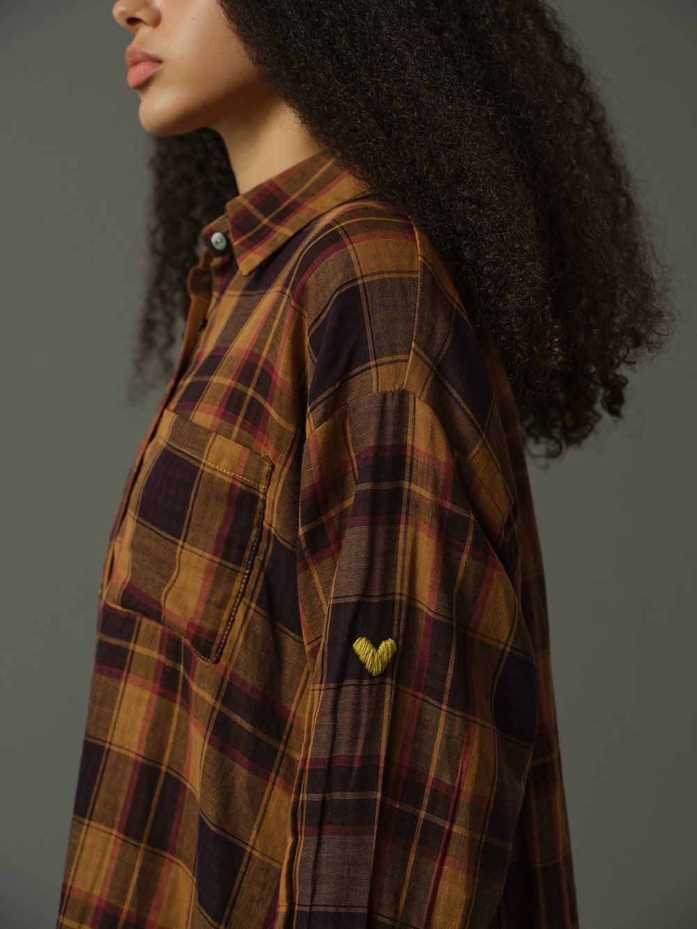 Plaid shirt on a beige background