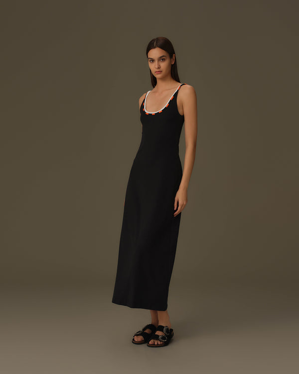 Detailed Neckline Maxi Dress
