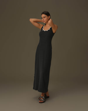 Detailed Neckline Maxi Dress