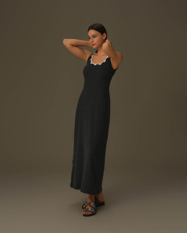 Detailed Neckline Maxi Dress