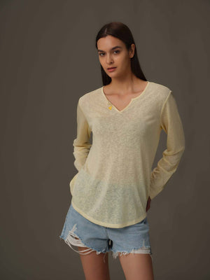 V Neck Long Sleeve Top